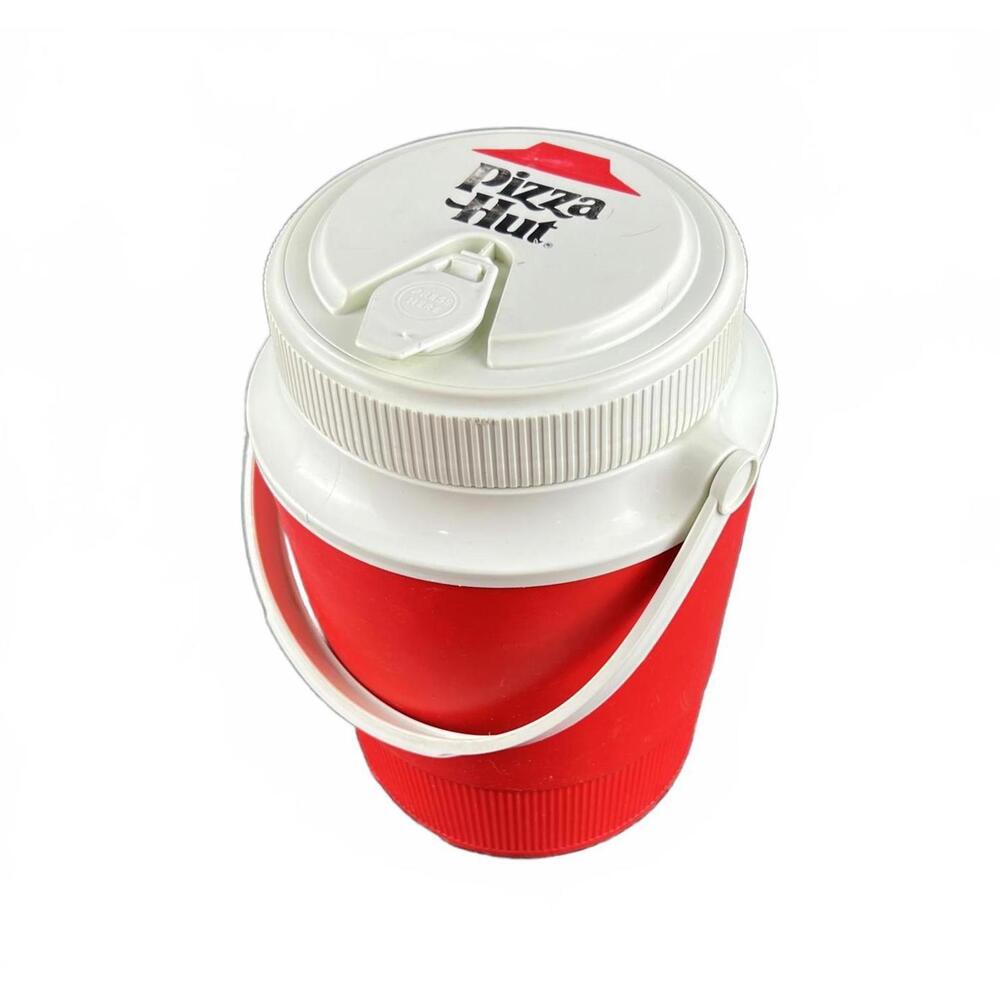 Vintage Pizza Hut Insulated Drink Cooler – Red & White – Retro Collectible